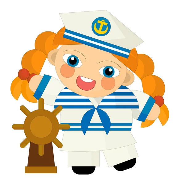 Cartoon isolerade karaktär - sailor girl — Stockfoto
