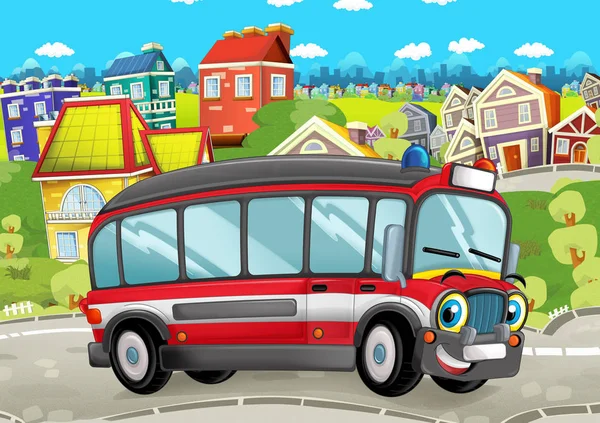 itfaiyeci otobüs şehrin içinden sürüş