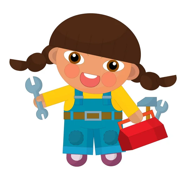 Personagem de desenhos animados - menina mecânica — Fotografia de Stock