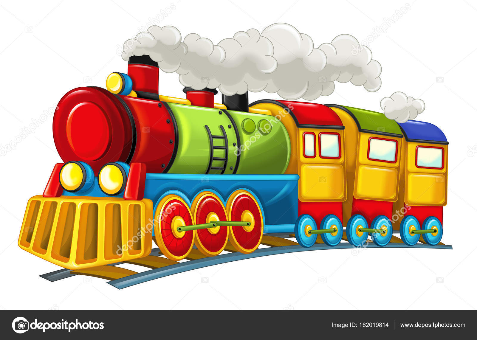 Cartoon funny looking steam train Stock Photo by ©illustrator_hft 162019814