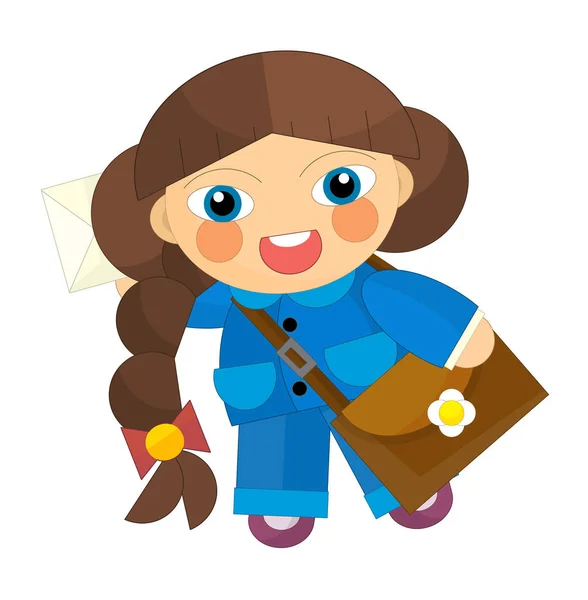 Seriefigur - brevbäraren flicka — Stockfoto