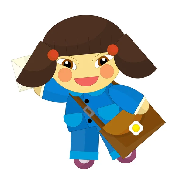 Zeichentrickfigur - Postboten-Mädchen — Stockfoto