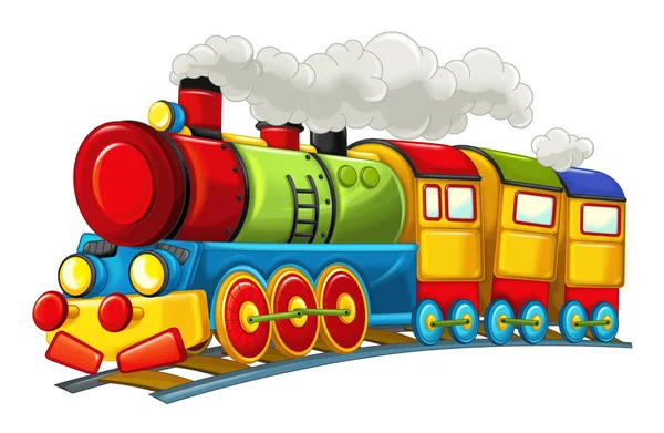 Dibujos animados divertido buscando tren de vapor —  Fotos de Stock