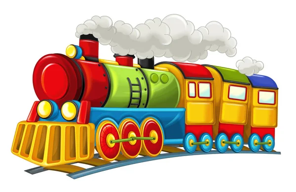Dibujos animados divertido buscando tren de vapor —  Fotos de Stock