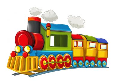 Karikatür komik buharlı tren arıyor