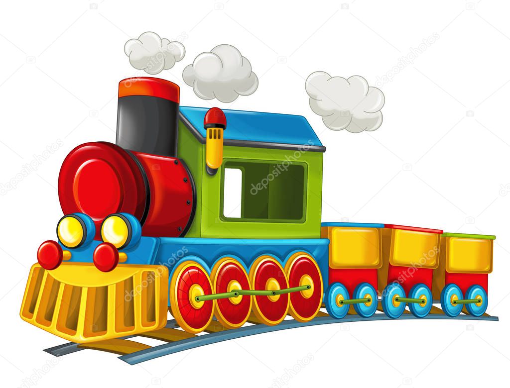 Cartoon funny looking steam train 