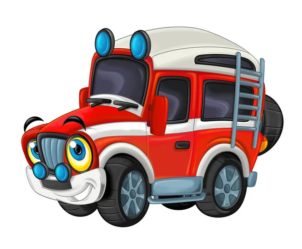 cartoon off road fire fighter truck