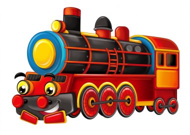 Karikatür komik buharlı tren arıyor