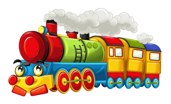 Cartoon funny looking steam train — Stock Photo, Image