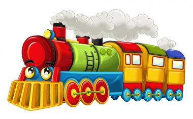 Karikatür komik buharlı tren arıyor 
