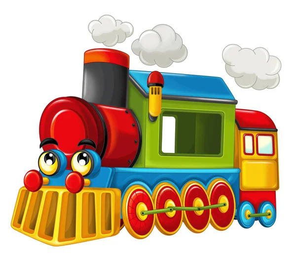 Cartoon funny looking steam train — Stock Photo, Image