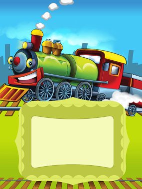 Metin için yer ile çizgi film tren sahnesi