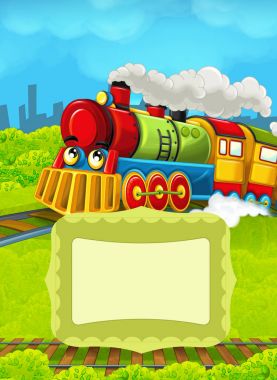 Metin için yer ile çizgi film tren sahnesi