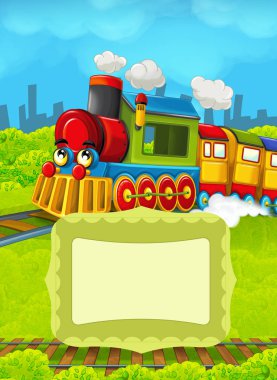 Metin için yer ile çizgi film tren sahnesi