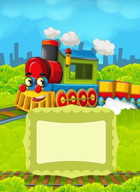 Metin için yer ile çizgi film tren sahnesi