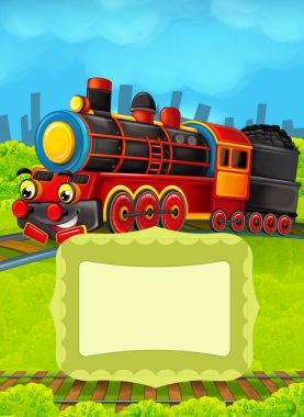 Metin için yer ile çizgi film tren sahnesi