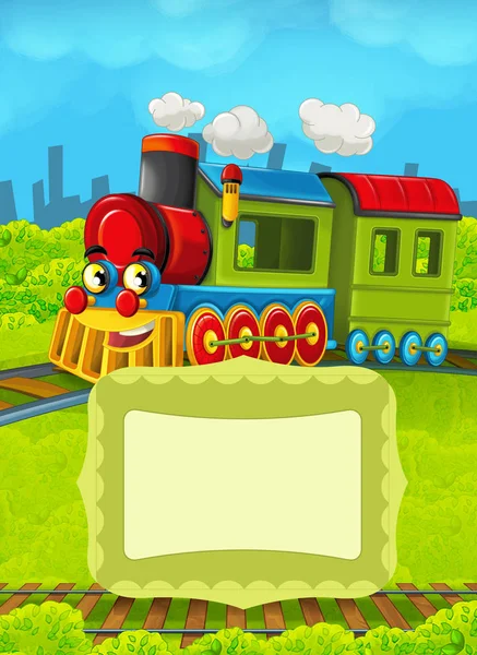 Metin için yer ile çizgi film tren sahnesi