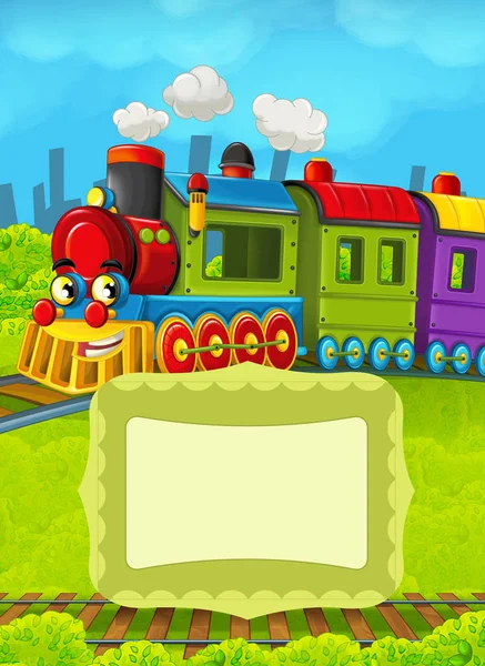 Metin için yer ile çizgi film tren sahnesi