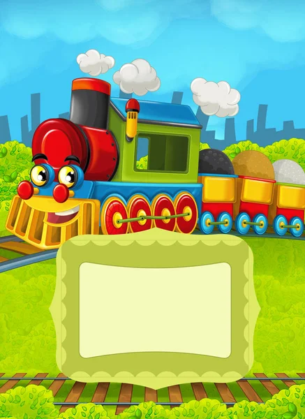 Metin için yer ile çizgi film tren sahnesi