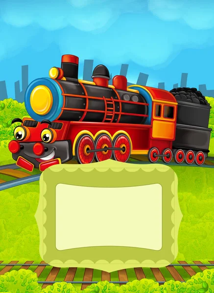 Metin için yer ile çizgi film tren sahnesi