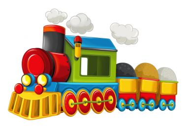 Karikatür komik buharlı tren arıyor 