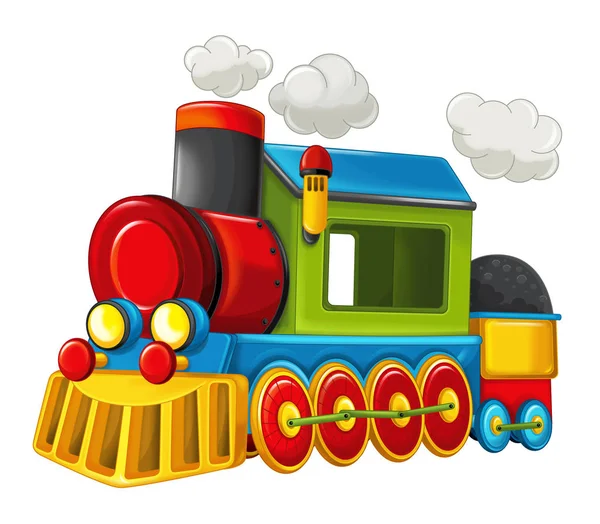 Kreskówka wyglądający zabawny pociąg parowy — Zdjęcie stockowe