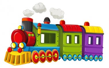 Karikatür komik buharlı tren arıyor 
