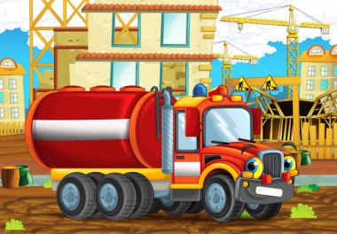 Şantiye ağır kamyon Sarnıcı ile 