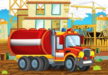 Şantiye ağır kamyon Sarnıcı ile 