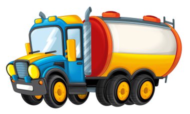 Karikatür mutlu ve komik Sarnıcı kamyon
