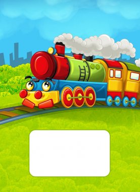 Metin için yer ile çizgi film tren sahnesi