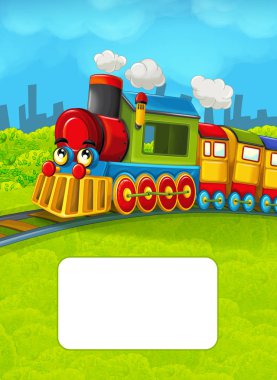 Metin için yer ile çizgi film tren sahnesi