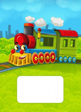 Metin için yer ile çizgi film tren sahnesi