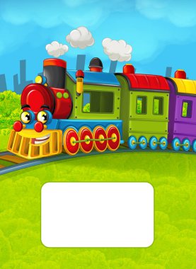 Metin için yer ile çizgi film tren sahnesi