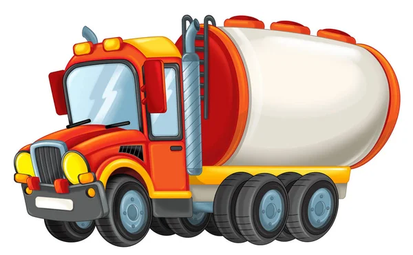 Мультфильм счастливый и смешной грузовик-цистерна — стоковое фото