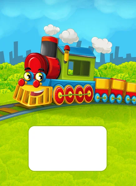 Metin için yer ile çizgi film tren sahnesi