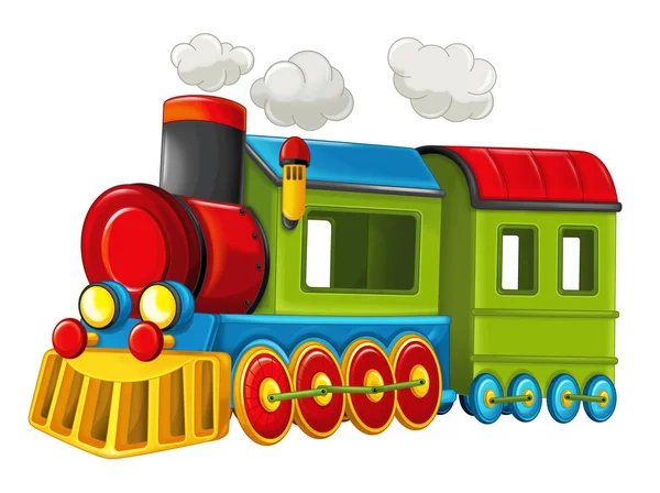 Cartoon funny looking steam train — Stock Photo, Image