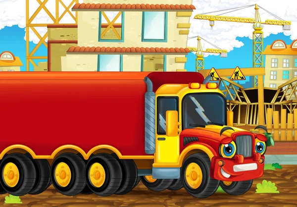 Construction site with heavy truck — Stock Photo, Image