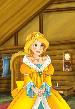 Prenses veya büyücü eski geleneksel mutfak 