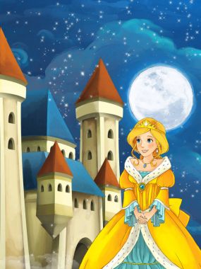 bir kale önünde şirin Prenses