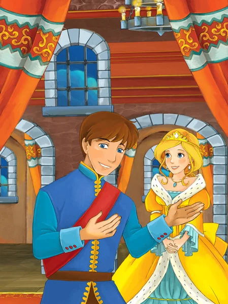 Fairy tale scene with prince and princess — Stock Photo, Image