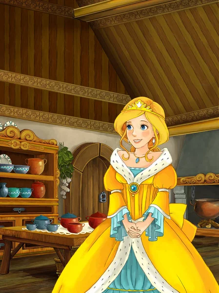 Prenses veya büyücü eski geleneksel mutfak