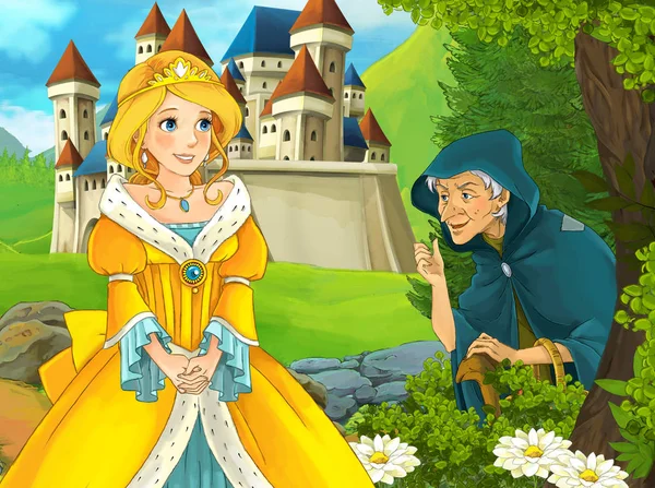 Cadı kız önünde bir kale ve söz