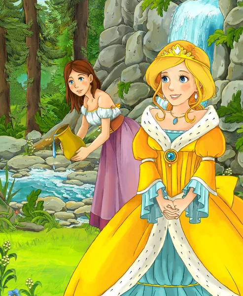 Princes and other girl in the forest — Stock Photo, Image