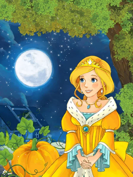 Cartoon scene with a young princess — Stock Photo, Image