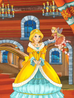 Prenses uçan peri veya büyücü bakıyor