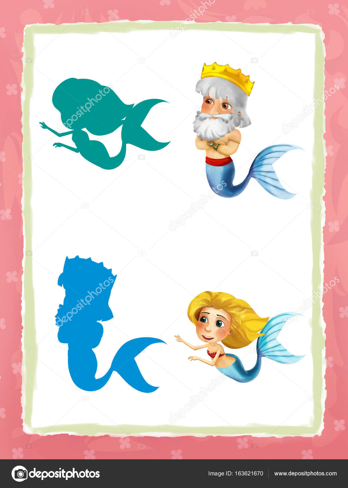 Cartone animato gioco di abbinamento con forme colorate illustrazione per bambini — Foto di illustrator hft