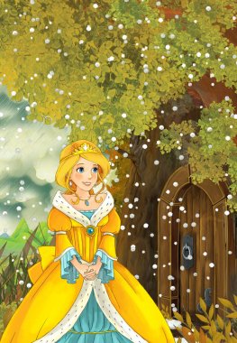 ağaç eve gidiş sırasında kar Prenses