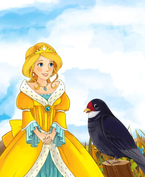 Prinses in de vergadering van de koekoek vogel van aard — Stockfoto
