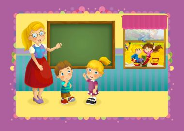 sahne çizgi film Okulu - eğitim